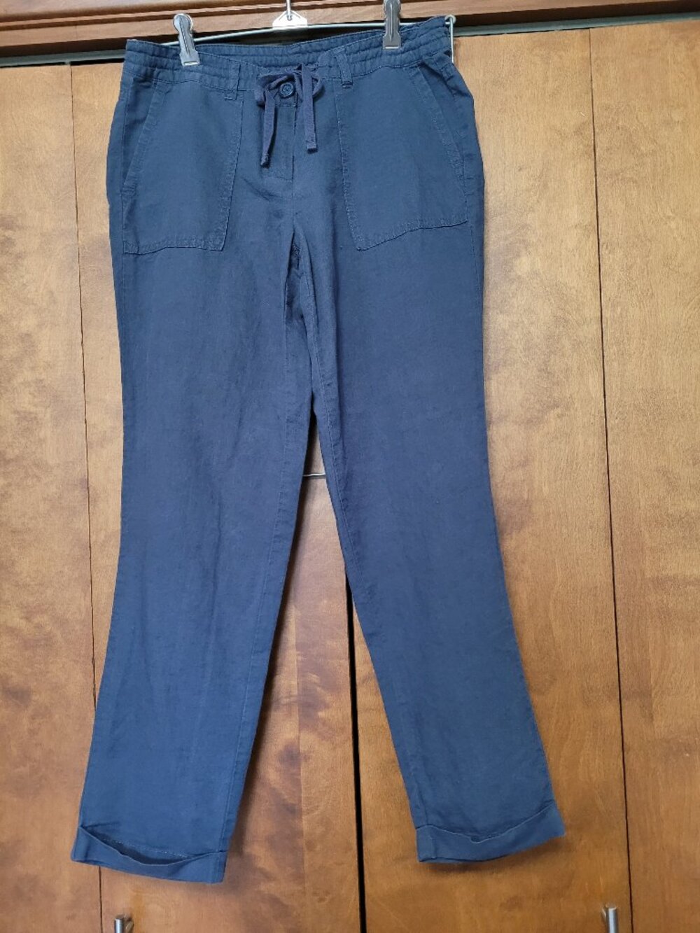 Cynthia Rowley linen blend navy blue pants. Size 2